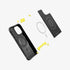 ACS04812 - iPhone 14 Pro Max Case Rugged Armor (MagFit) in matte black showing the back